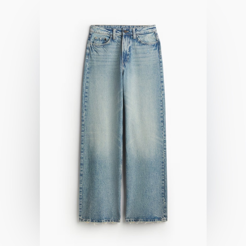 H&M Blue Flare Wide Leg Jeans
